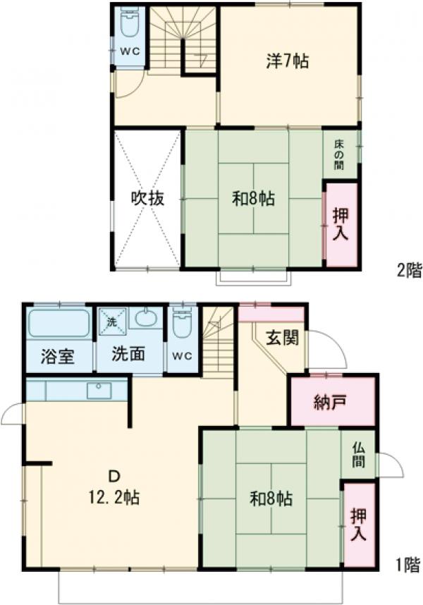 三鷹市深大寺2丁目貸家・1号室の間取り