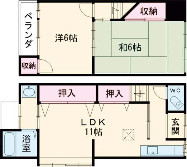 鳴滝本町貸家の間取り