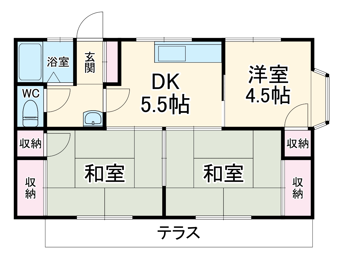 サンハイツＢ・101号室の間取り
