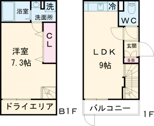 ＬＥＧＡＬＡＮＤ都立大学Ⅱ・101号室の間取り