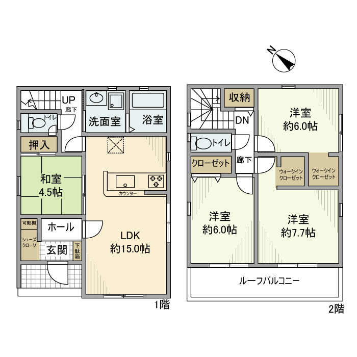 門井町戸建の間取り