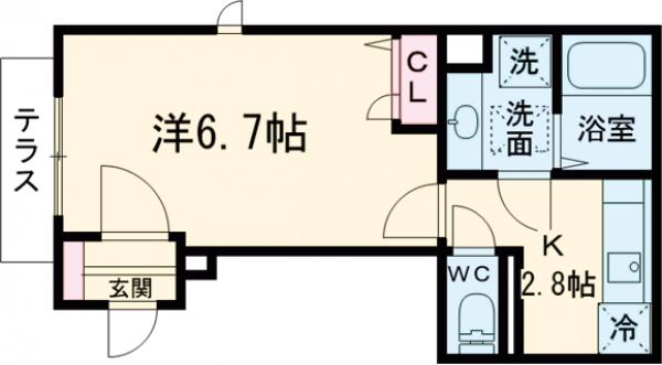 White Base 駒場・102号室の間取り