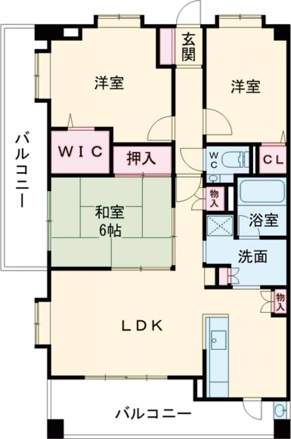 アーサー小笹ヒルズレジデンスの間取り