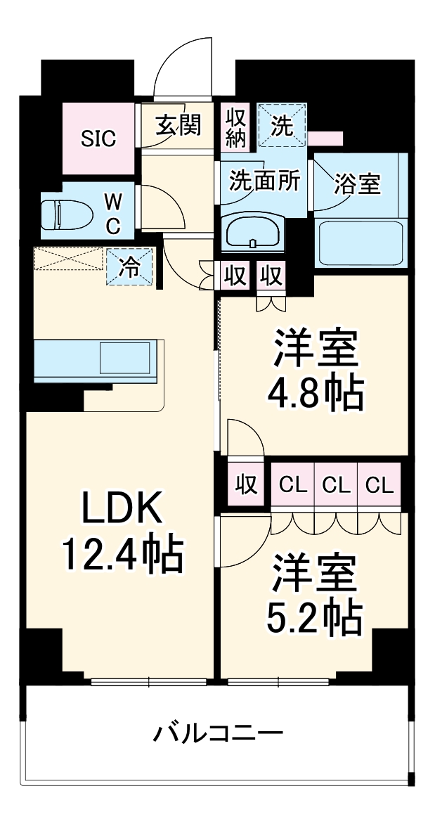 リーフシティ市川　ザ・レジデンス・805号室の間取り
