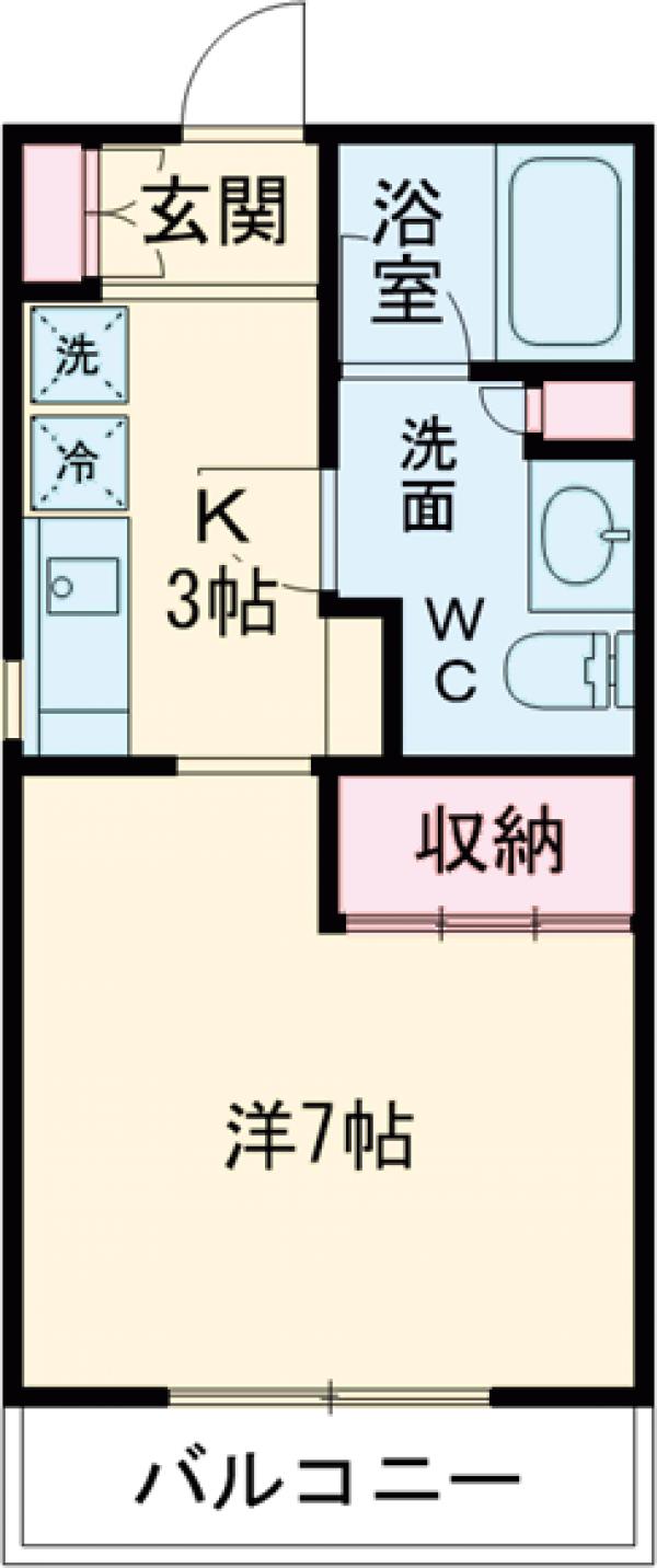 バードコート深沢・202号室の間取り