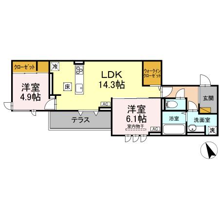 D's LIEN (ディーズリアン) Aの間取り