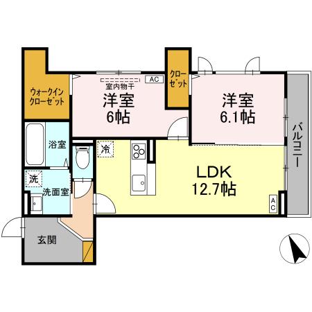 D's LIEN (ディーズリアン) Aの間取り