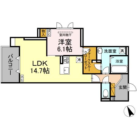 D's LIEN (ディーズリアン) Aの間取り