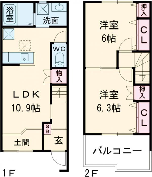 Ouest Colline(ウェスト コリーヌ)の間取り