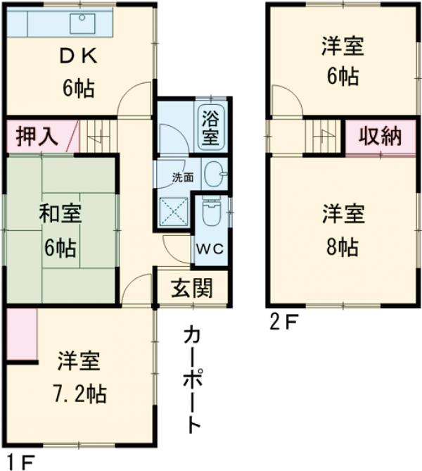 篠町広田3丁目貸家の間取り
