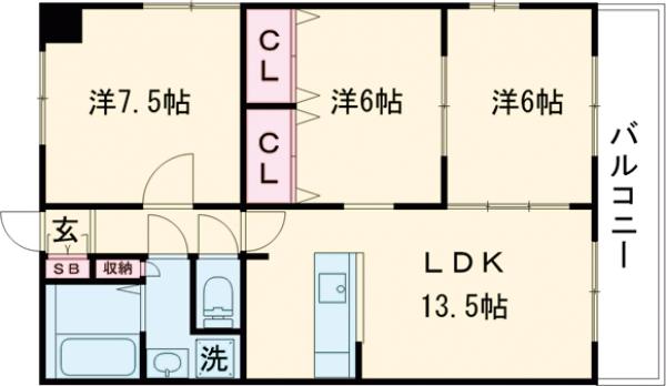 第34長栄ヴィラ大成さがの間取り