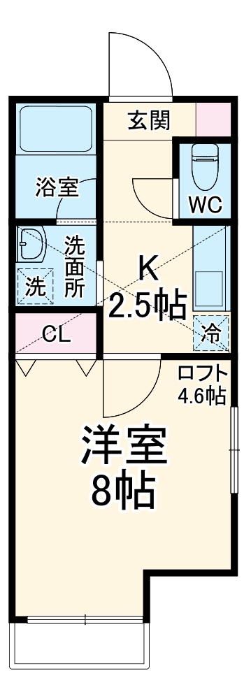 ドエル三ツ沢・101号室の間取り