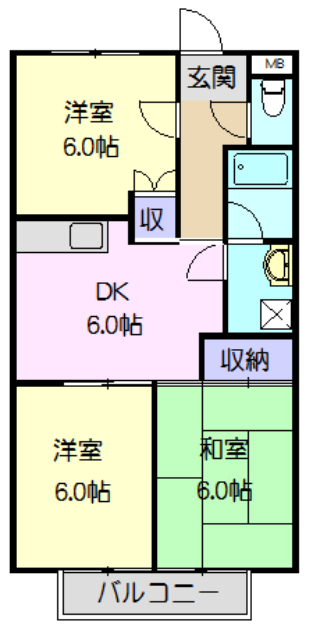 Surplus大樹寺 Bの間取り