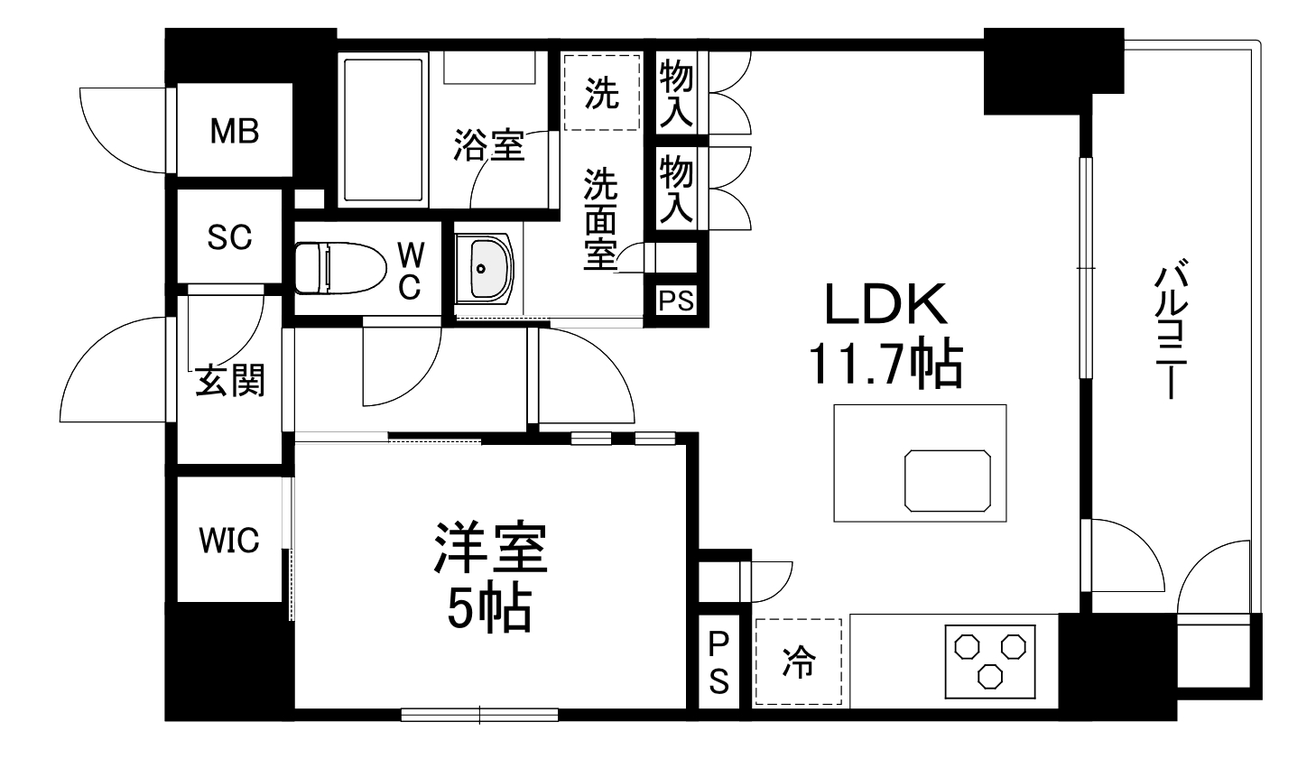 エステムプラザ南船場レジスタの間取り