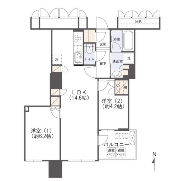 ブランズタワー大阪本町の間取り