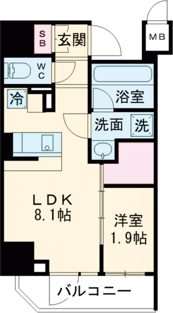 アジールコート町屋・301号室の間取り
