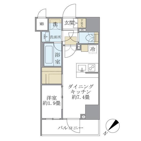 アジールコート町屋・202号室の間取り