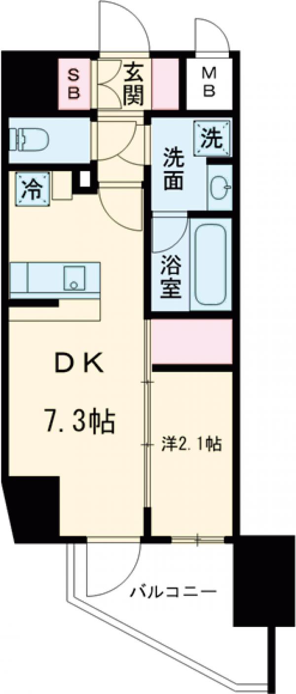 アジールコート町屋・103号室の間取り