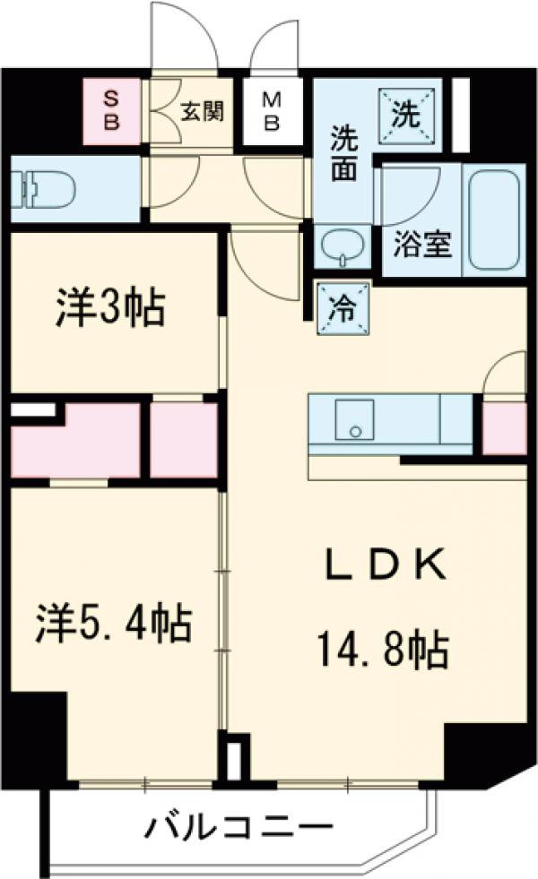 アジールコート町屋・304号室の間取り