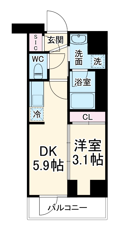 クレイシアIDZ二子新地の間取り