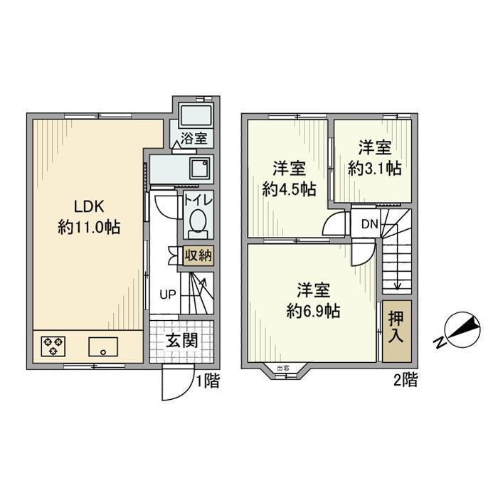 下貝塚戸建の間取り