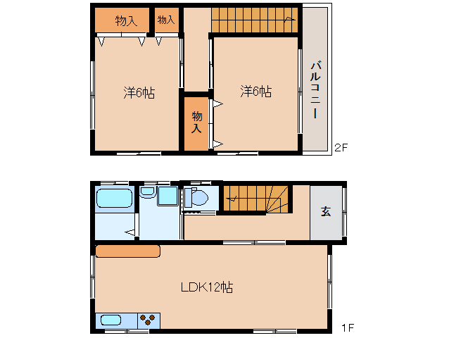 松富戸建・1号室の間取り