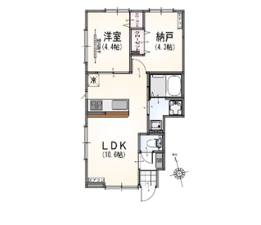 La R?sidence Chic・101号室の間取り