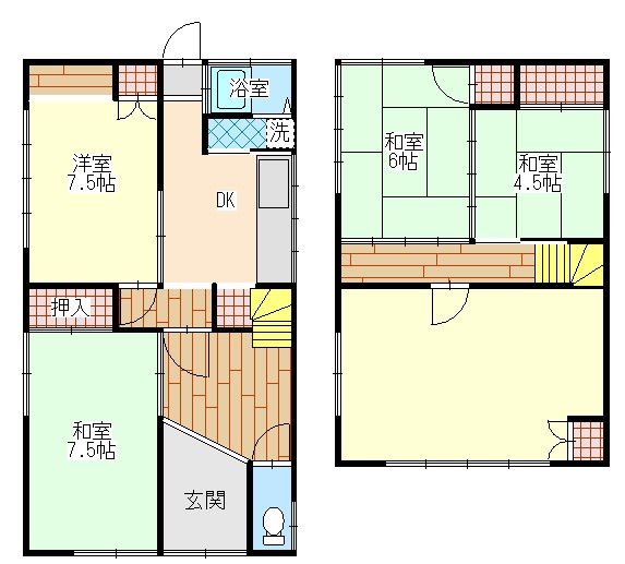 日坂戸建ての間取り