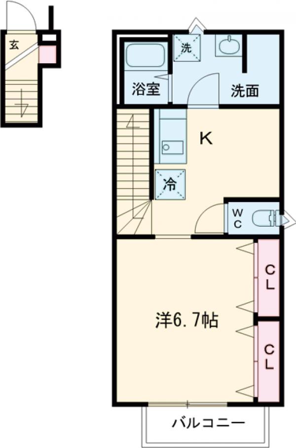 （仮称）調布市国領町五丁目長屋・201号室の間取り