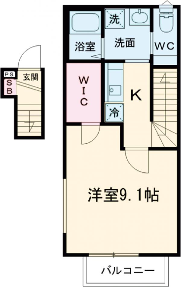（仮称）調布市国領町五丁目長屋・205号室の間取り