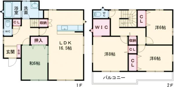 下里見町賃貸住宅の間取り