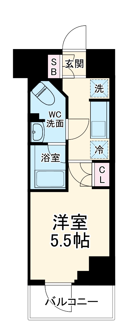 エストゥルース横浜蒔田・906号室の間取り