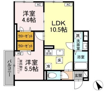D-ROOM高砂7丁目PJ・202号室の間取り