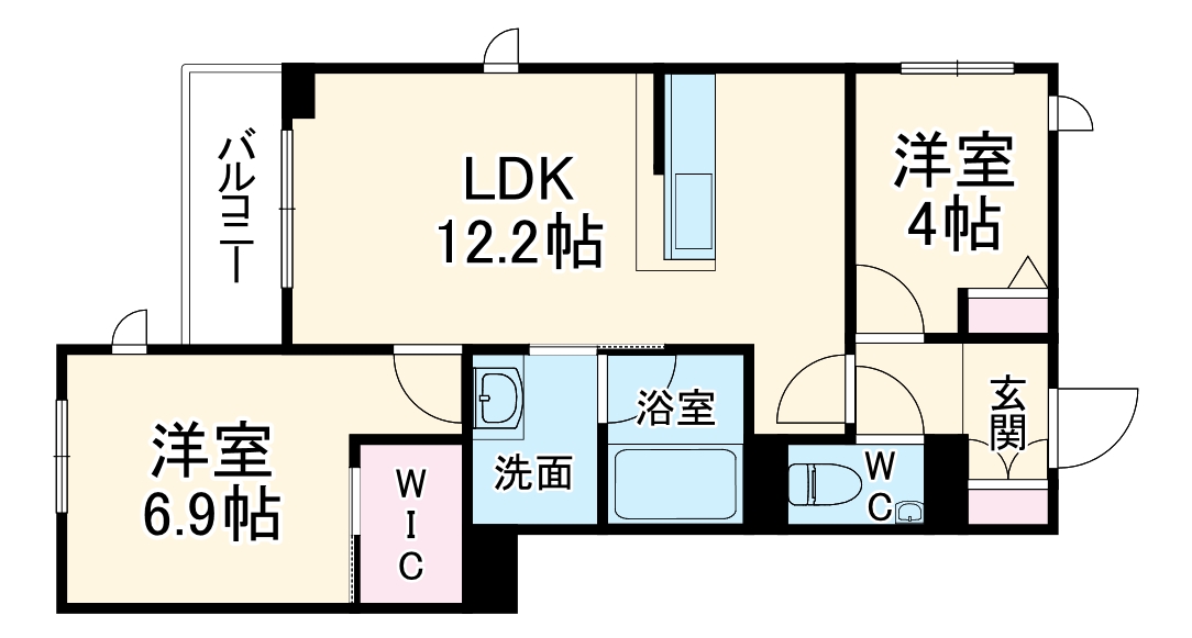 リラフォート大瀬戸・201号室の間取り