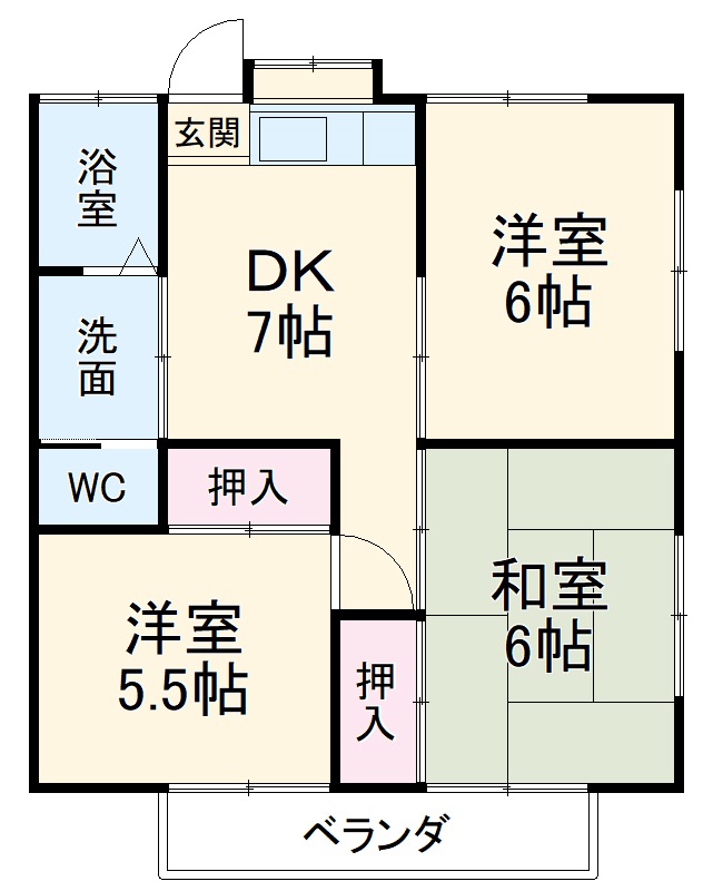 金杉パークハイツの間取り