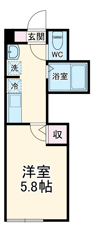 104号室の間取り
