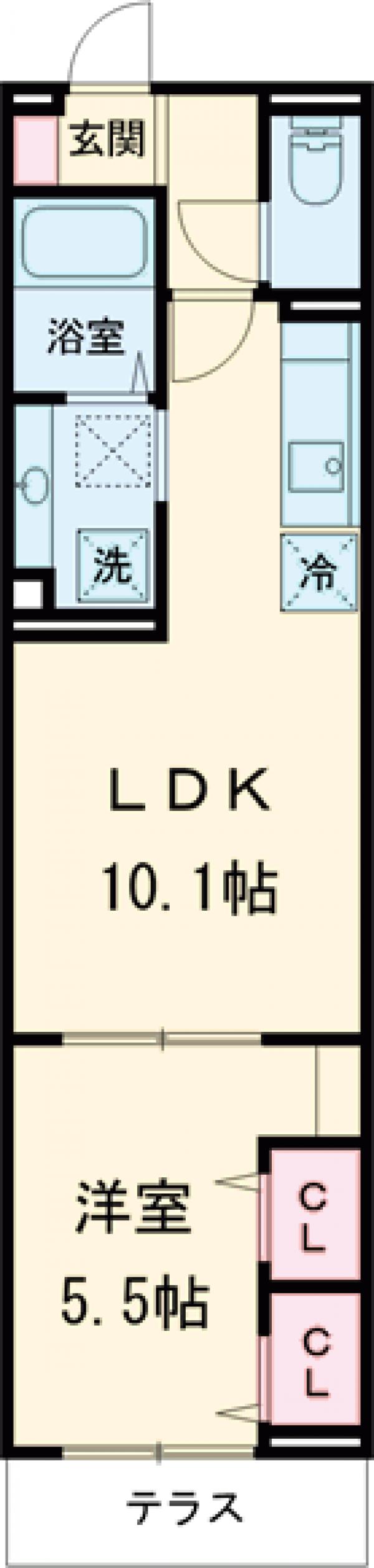 Dアセット栄町・201号室の間取り
