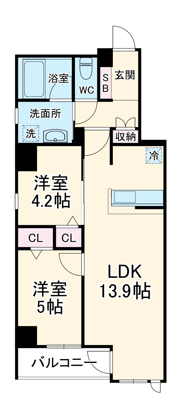 ＫＳ 本牧 Ｓｔｏｒｙ Ⅰ・301号室の間取り