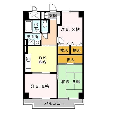 ミドルロード　壱番館の間取り