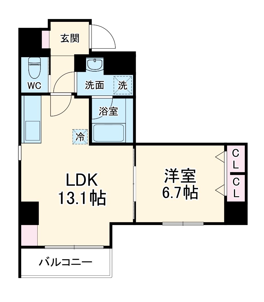 ＫＳ 本牧 Ｓｔｏｒｙ Ⅰ・403号室の間取り