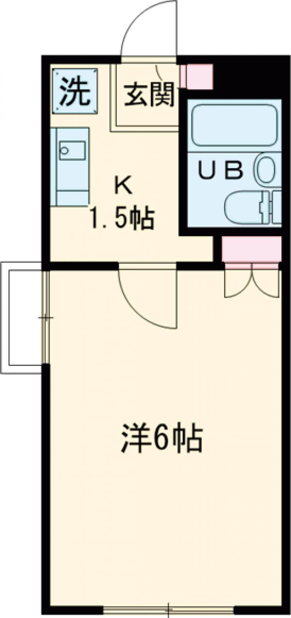下馬の完工年月(1989年2月)築の賃貸マンションの間取り