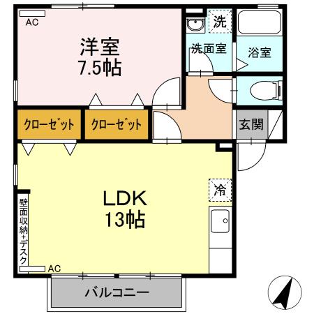 リヴェール　Ａの間取り