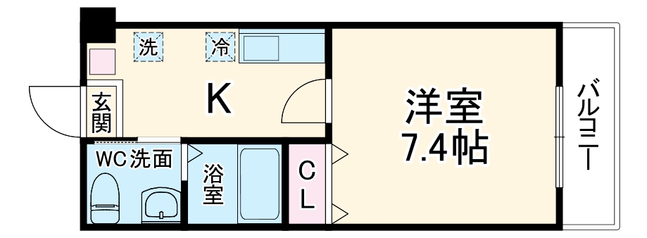 ハーミットクラブハウス衣笠ⅡC棟の間取り