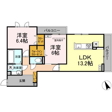 D's LIEN (ディーズリアン) Bの間取り