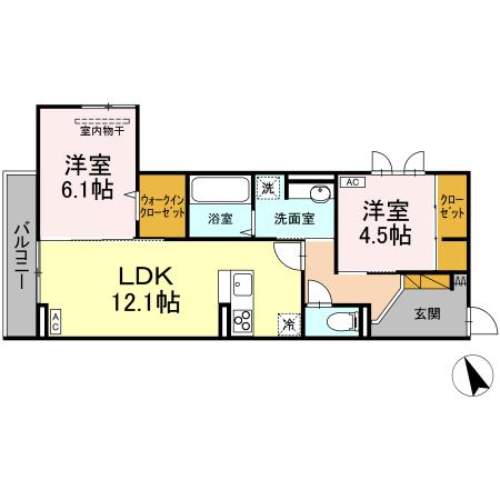 D's LIEN (ディーズリアン) Bの間取り