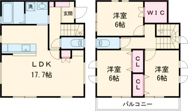 芋窪6丁目戸建賃貸住宅の間取り