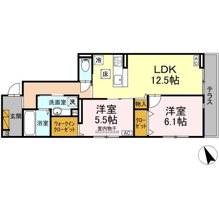 D's LIEN (ディーズリアン) Bの間取り