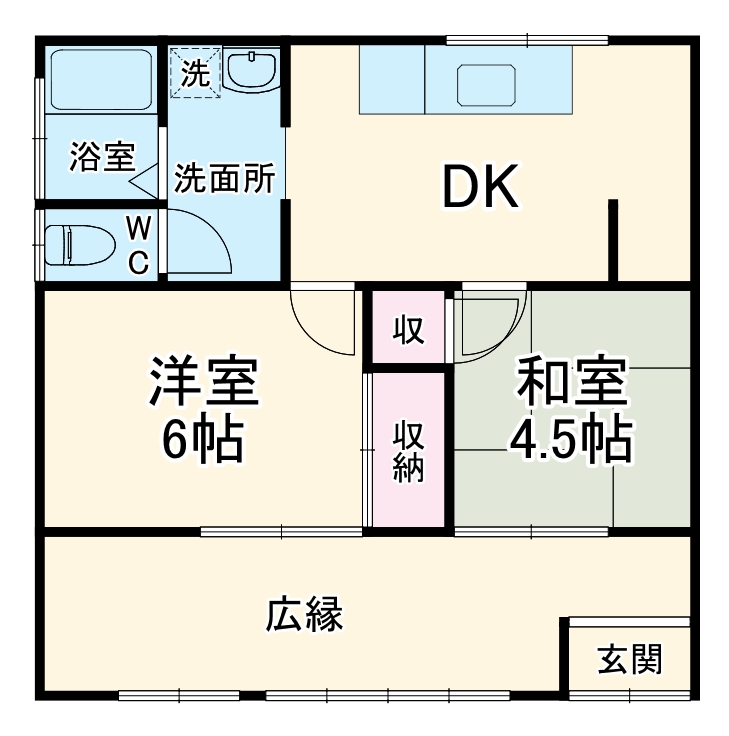西伊場貸家・4号室の間取り