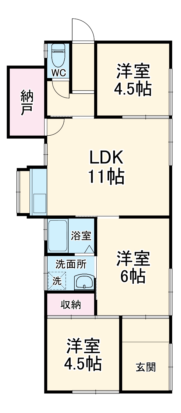 住吉Ｓ貸家・-号室の間取り