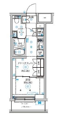 セジョリ武蔵小杉・306号室の間取り